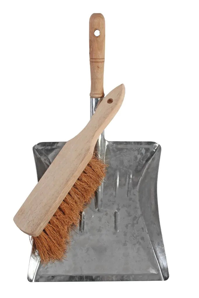 Dustpan And Brush - Wood & Metal