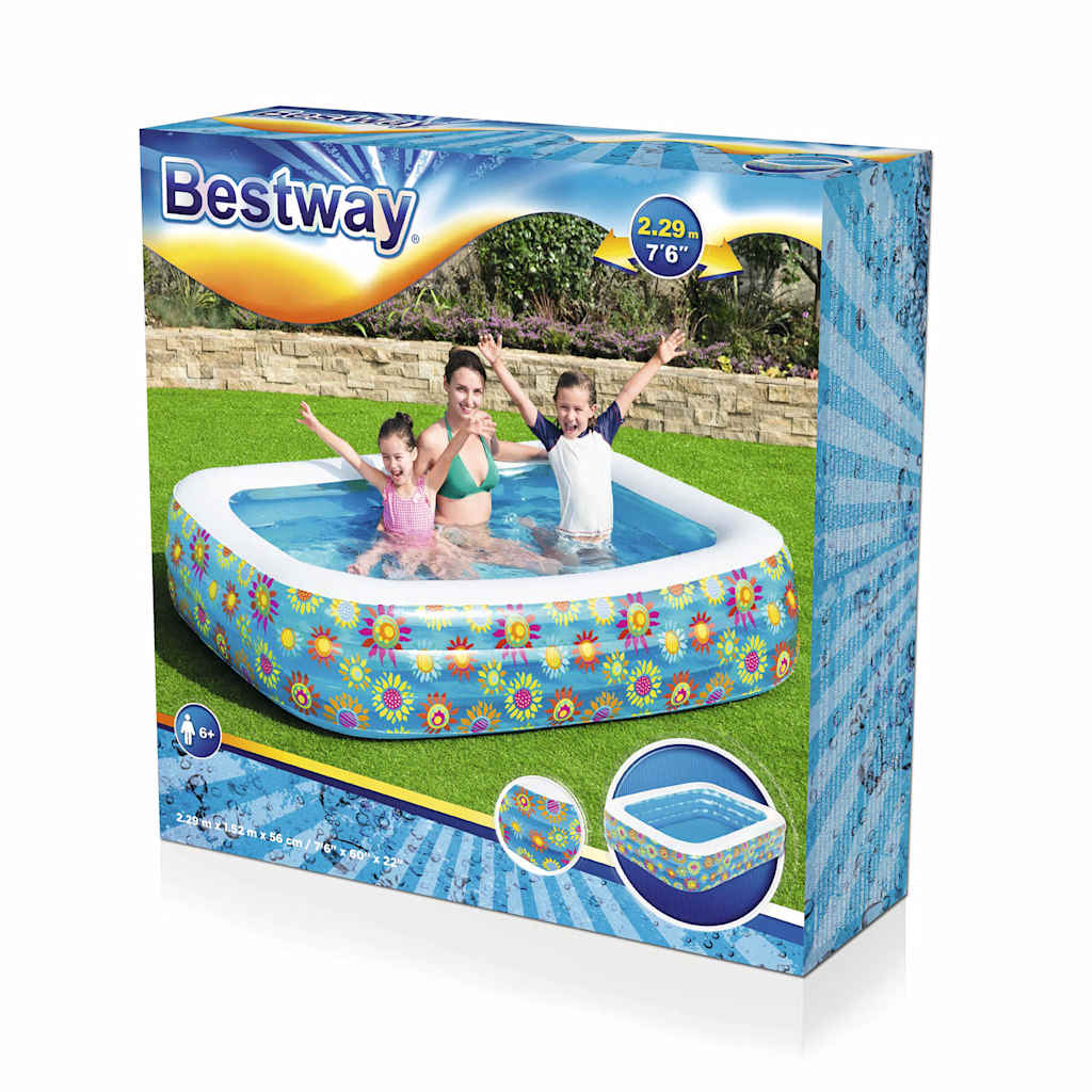 Bestway Kinderzwembad Opblaasbaar 229X152X56 Cm Blauw Grijs Sonoma