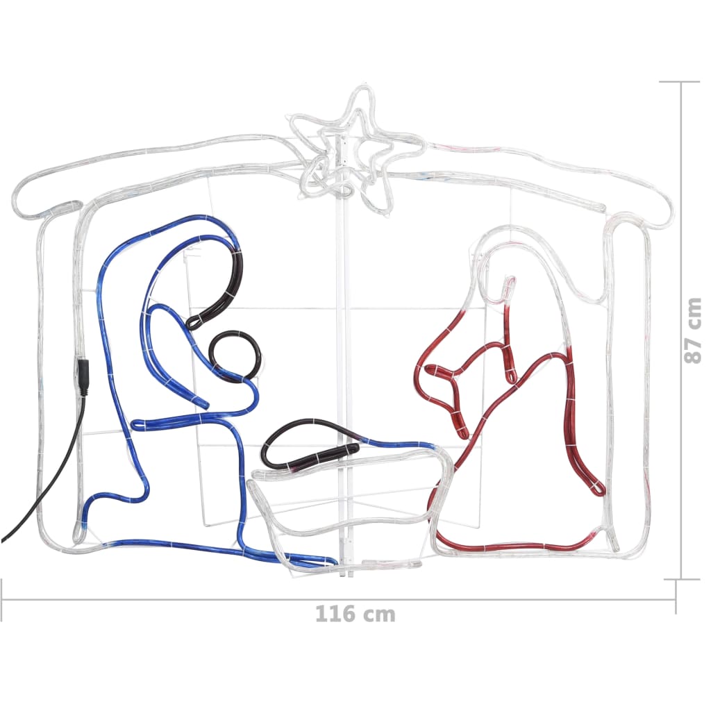 Kerstdecoratie Kerststal 240 Led's 116X41X87 Cm Koudwit