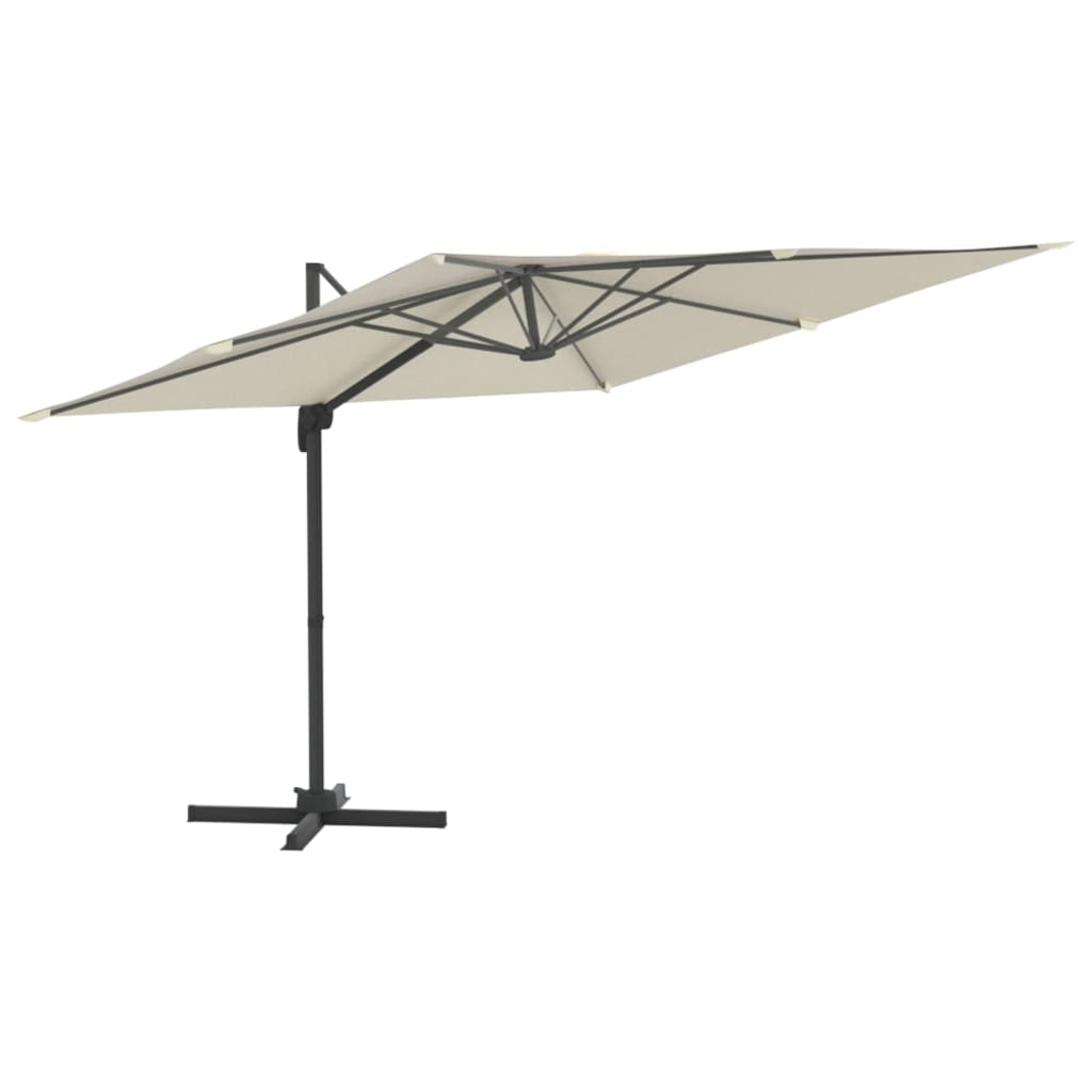 Zweefparasol Met Led-Verlichting 400X300 Cm Wit