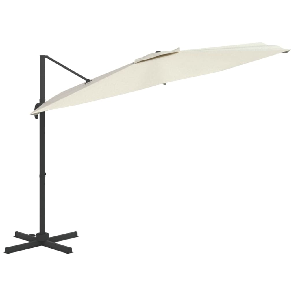 Zweefparasol Met Led-Verlichting 400X300 Cm Wit