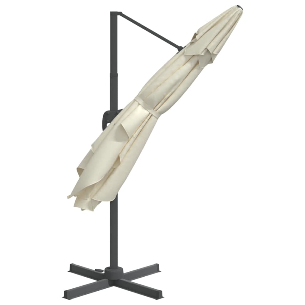 Zweefparasol Met Led-Verlichting 400X300 Cm Wit