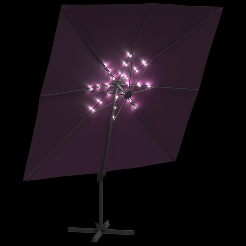 Zweefparasol Met Led-Verlichting 400X300 Cm Bordeaux