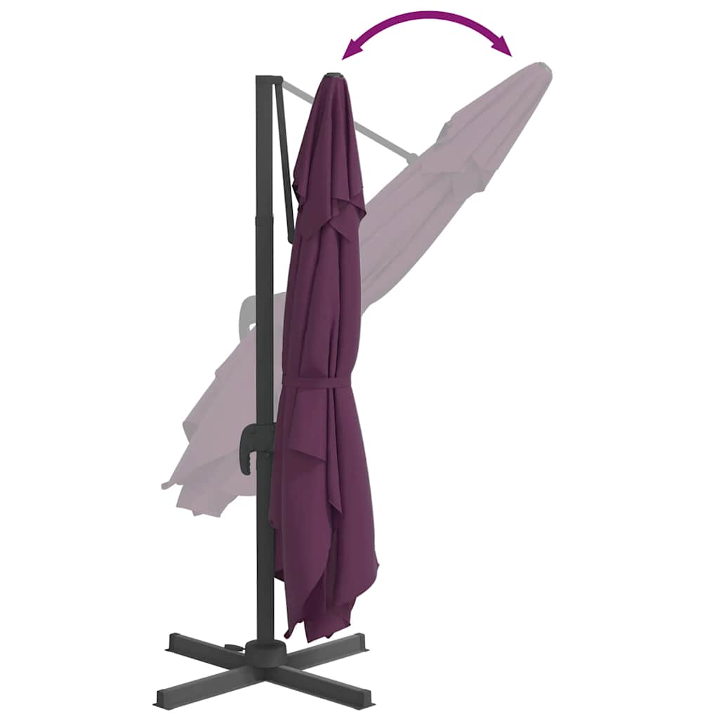 Zweefparasol Met Led-Verlichting 400X300 Cm Bordeaux
