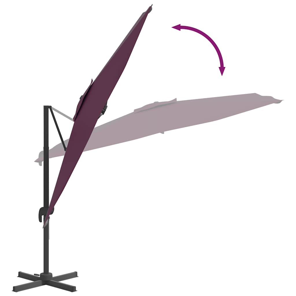 Zweefparasol Met Led-Verlichting 400X300 Cm Bordeaux