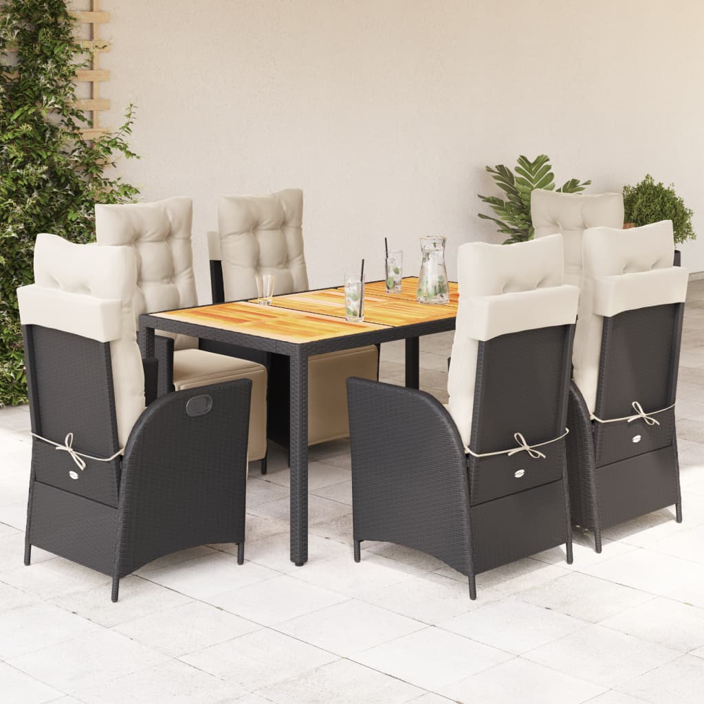 7-Delige Tuinset Met Kussens Poly Rattan