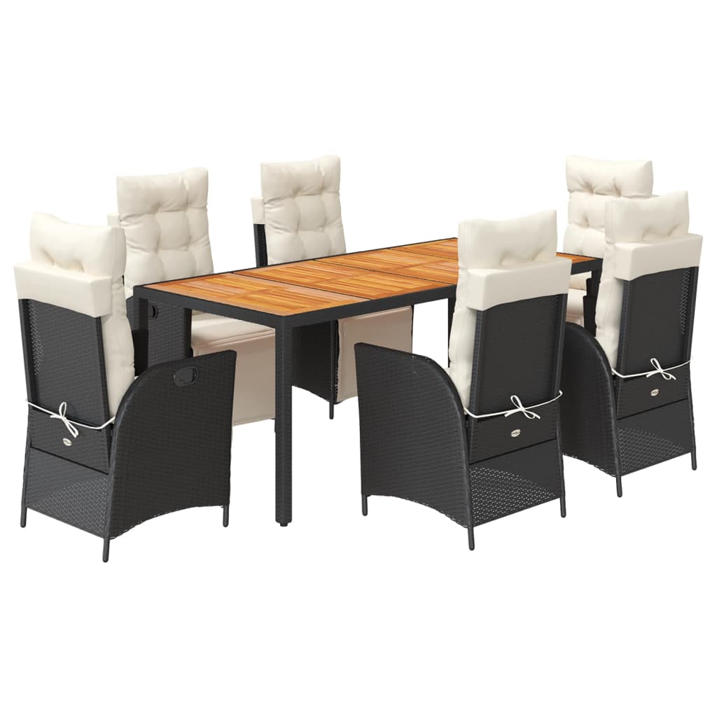 7-Delige Tuinset Met Kussens Poly Rattan