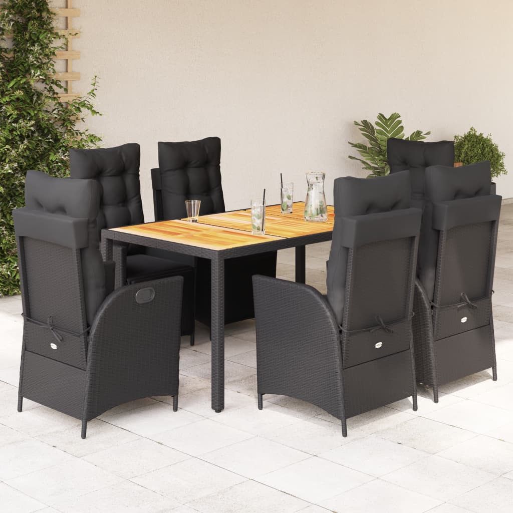 7-Delige Tuinset Met Kussens Poly Rattan