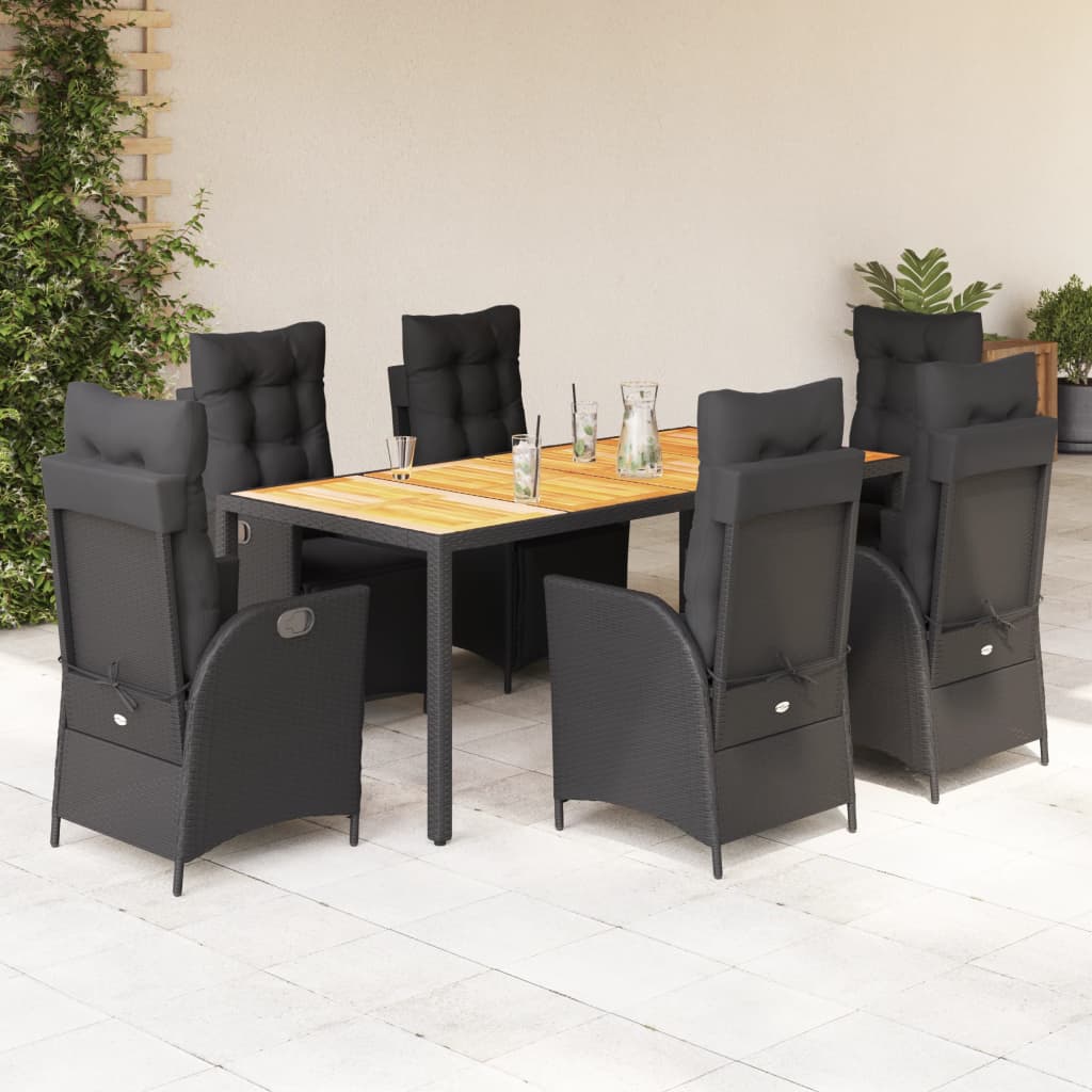 7-Delige Tuinset Met Kussens Poly Rattan