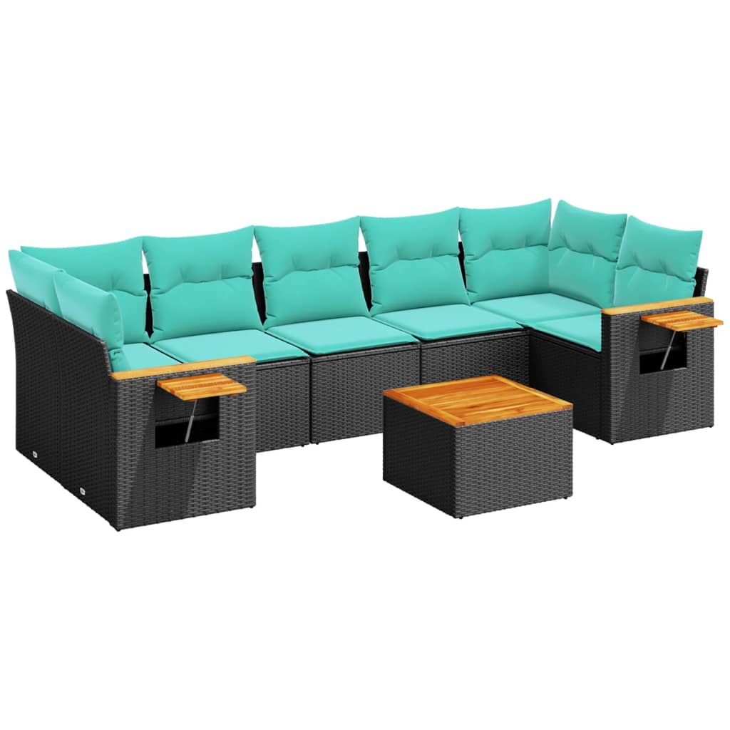 8-Delige Loungeset Met Kussens Poly Rattan