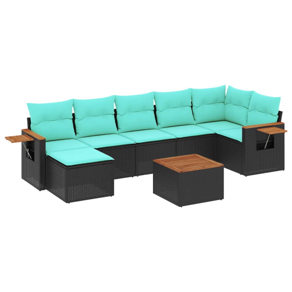 8-Delige Loungeset Met Kussens Poly Rattan