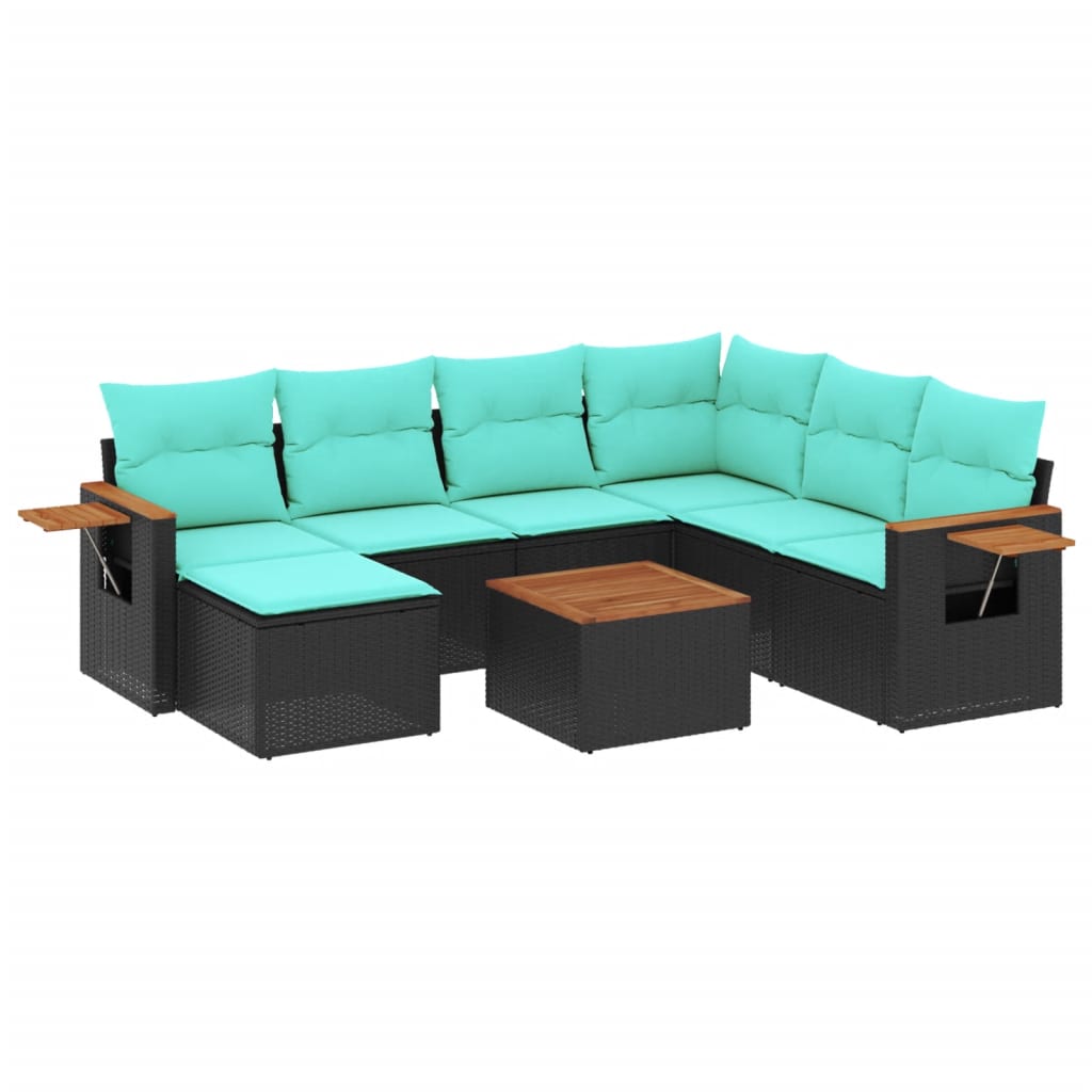 8-Delige Loungeset Met Kussens Poly Rattan