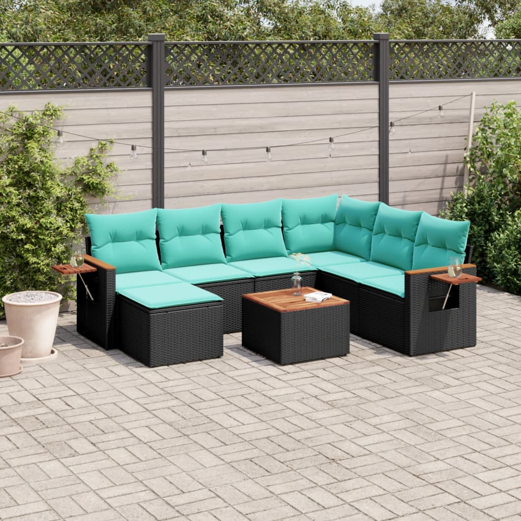 8-Delige Loungeset Met Kussens Poly Rattan