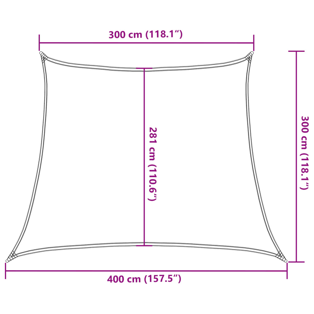 Zonnezeil 160 G/M² Trapezium Hdpe Lichtgrijs