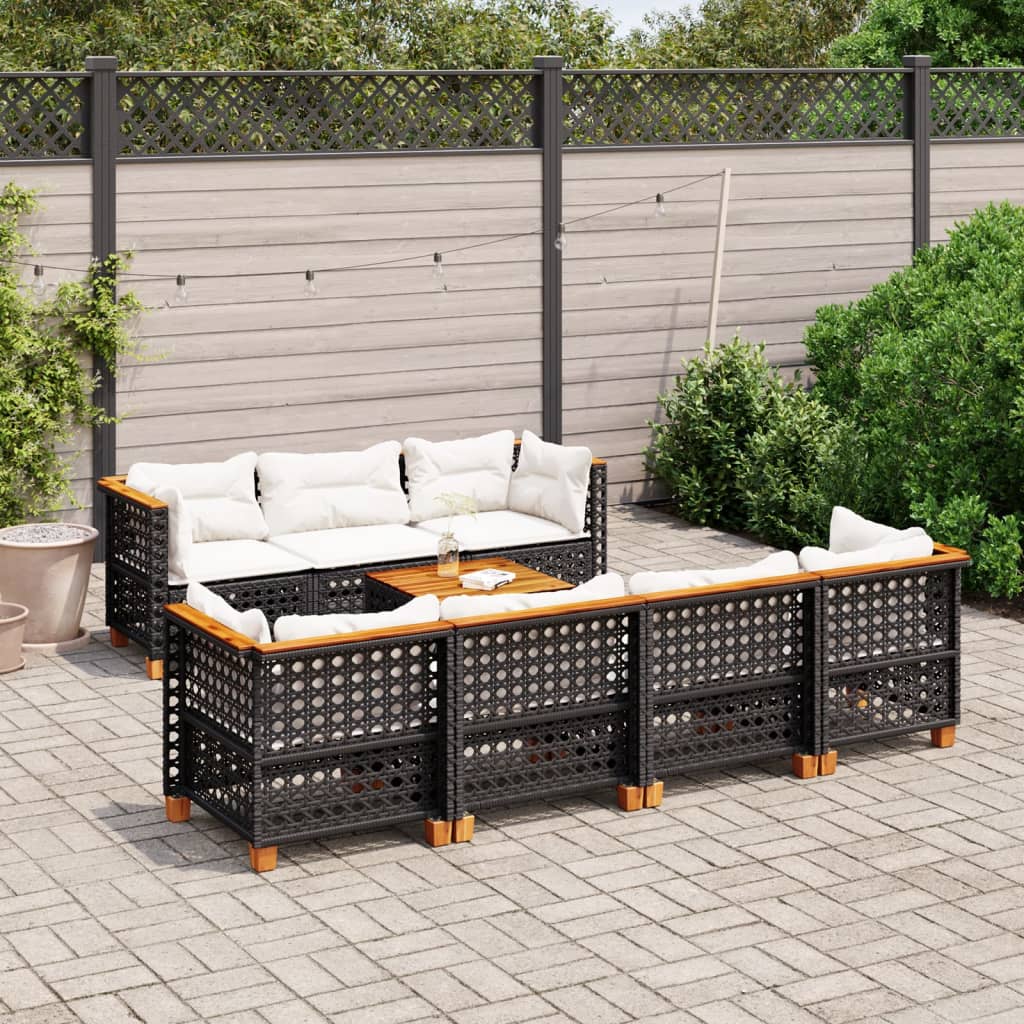8-Delige Loungeset Met Kussens Poly Rattan