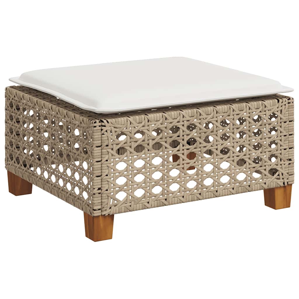 7-Delige Loungeset Met Kussens Poly Rattan Beige