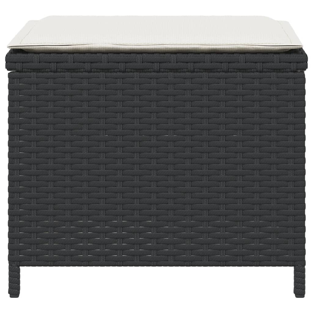 Tuinkrukken 4 St Met Kussens 40X40X35 Cm Poly Rattan Zwart
