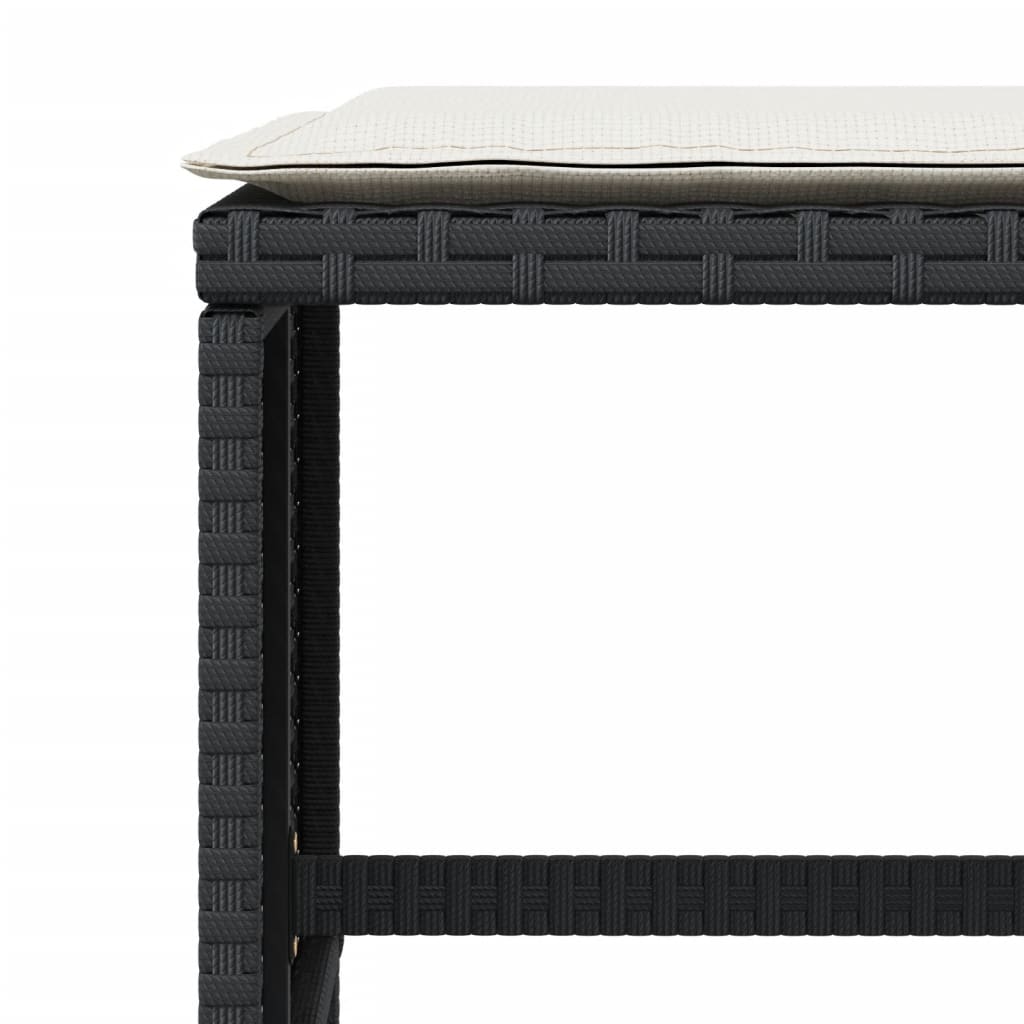 Tuinkrukken 4 St Met Kussens 40X40X35 Cm Poly Rattan Zwart