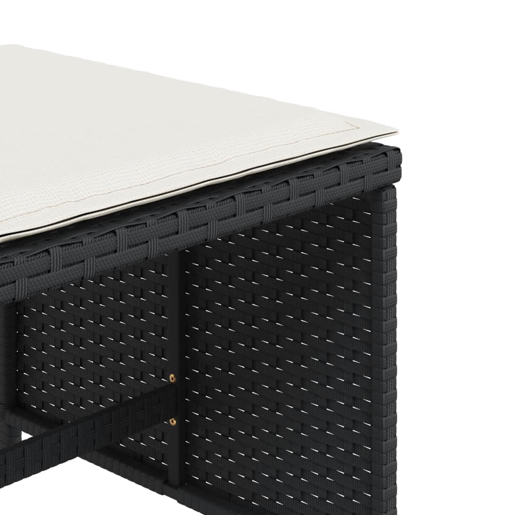 Tuinkrukken 4 St Met Kussens 40X40X35 Cm Poly Rattan Zwart