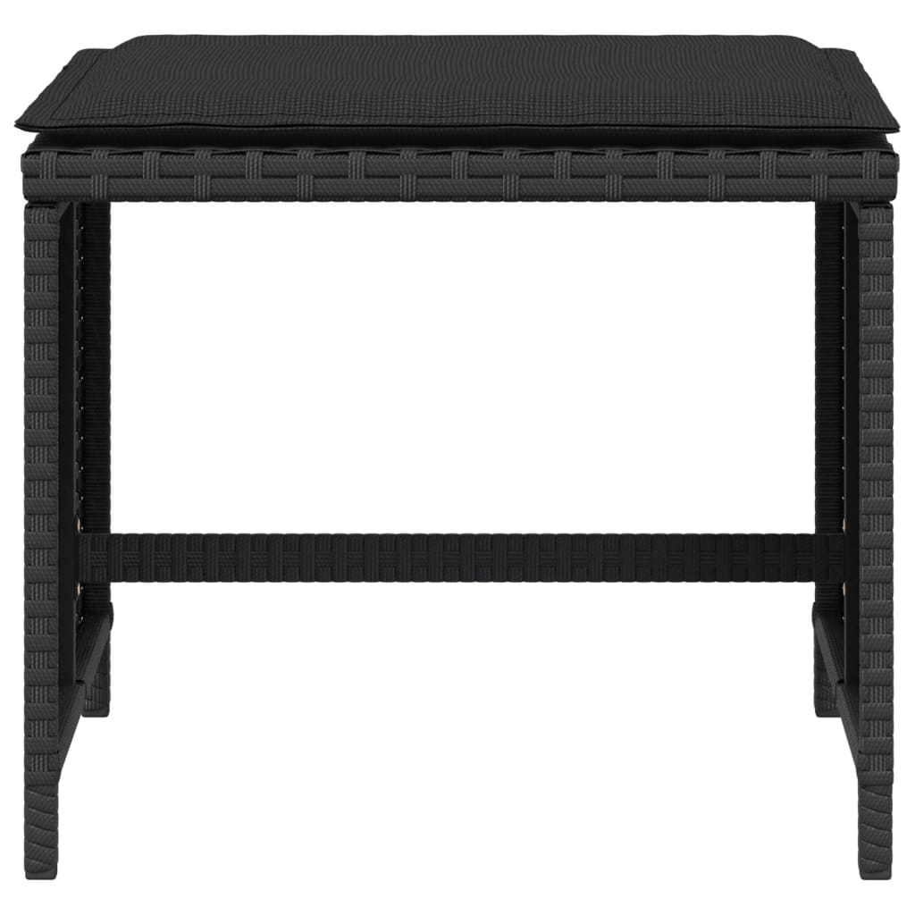 Tuinkrukken 4 St Met Kussens 40X40X35 Cm Poly Rattan Zwart Antraciet En Wit