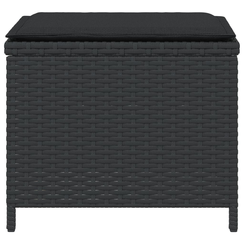 Tuinkrukken 4 St Met Kussens 40X40X35 Cm Poly Rattan Zwart Antraciet En Wit