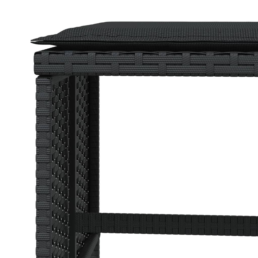Tuinkrukken 4 St Met Kussens 40X40X35 Cm Poly Rattan Zwart Antraciet En Wit