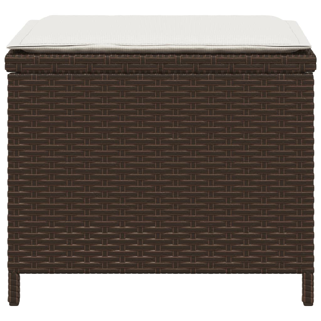 Tuinkrukken 4 St Met Kussens 40X40X35 Cm Poly Rattan Bruin Beige
