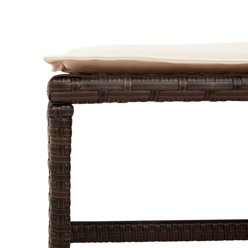 Tuinkrukken 4 St Met Kussens 40X40X35 Cm Poly Rattan Bruin Beige