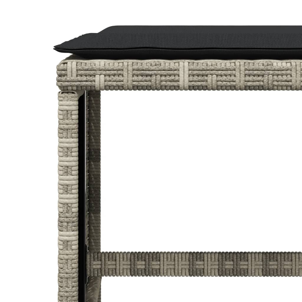 Tuinkrukken 4 St Met Kussens 40X40X35 Cm Poly Rattan Lichtgrijs