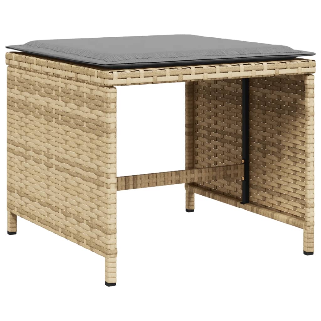 Tuinkrukken 4 St Kussens 40X40X35 Cm Poly Rattan Gemengd Beige Bruin
