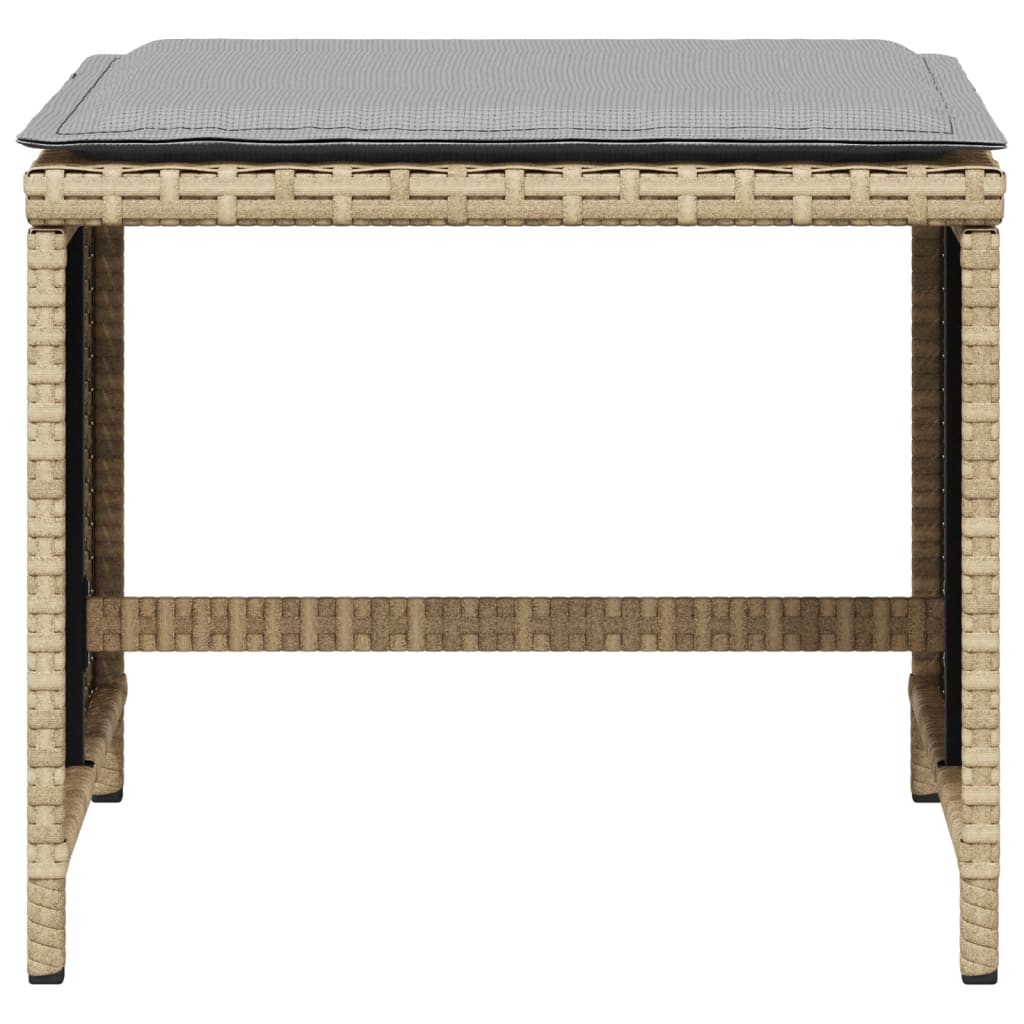 Tuinkrukken 4 St Kussens 40X40X35 Cm Poly Rattan Gemengd Beige Bruin