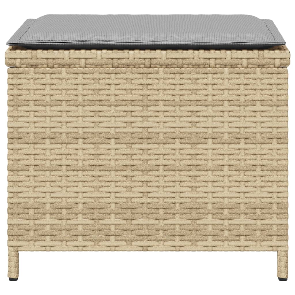 Tuinkrukken 4 St Kussens 40X40X35 Cm Poly Rattan Gemengd Beige Bruin