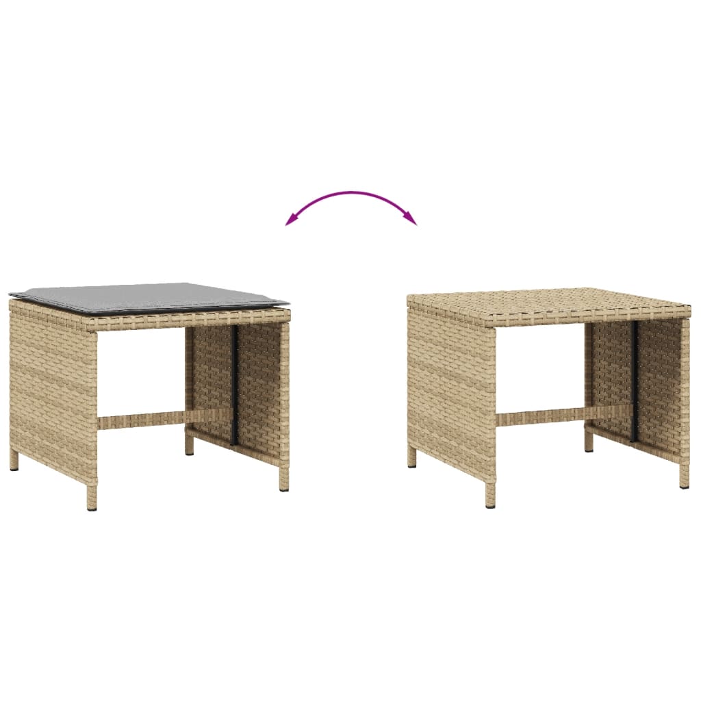 Tuinkrukken 4 St Kussens 40X40X35 Cm Poly Rattan Gemengd Beige Bruin