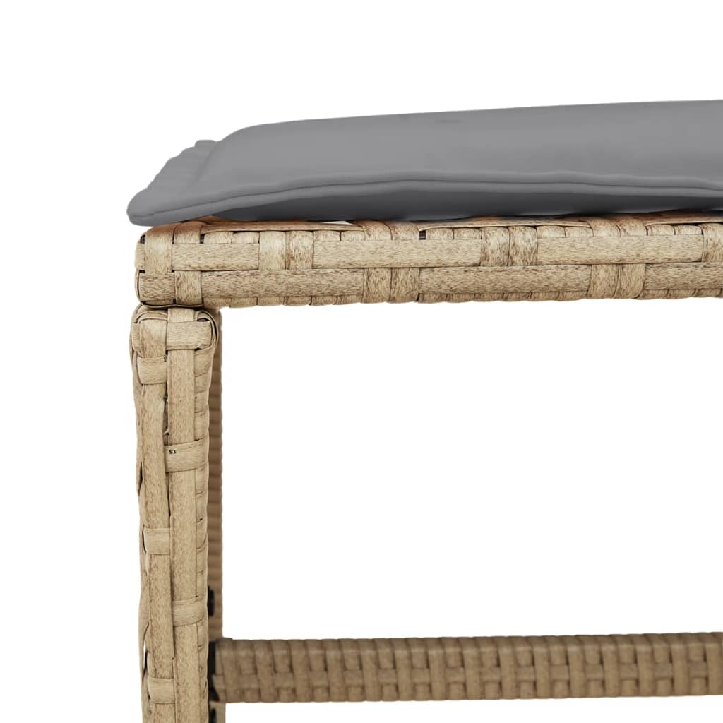 Tuinkrukken 4 St Kussens 40X40X35 Cm Poly Rattan Gemengd Beige Bruin