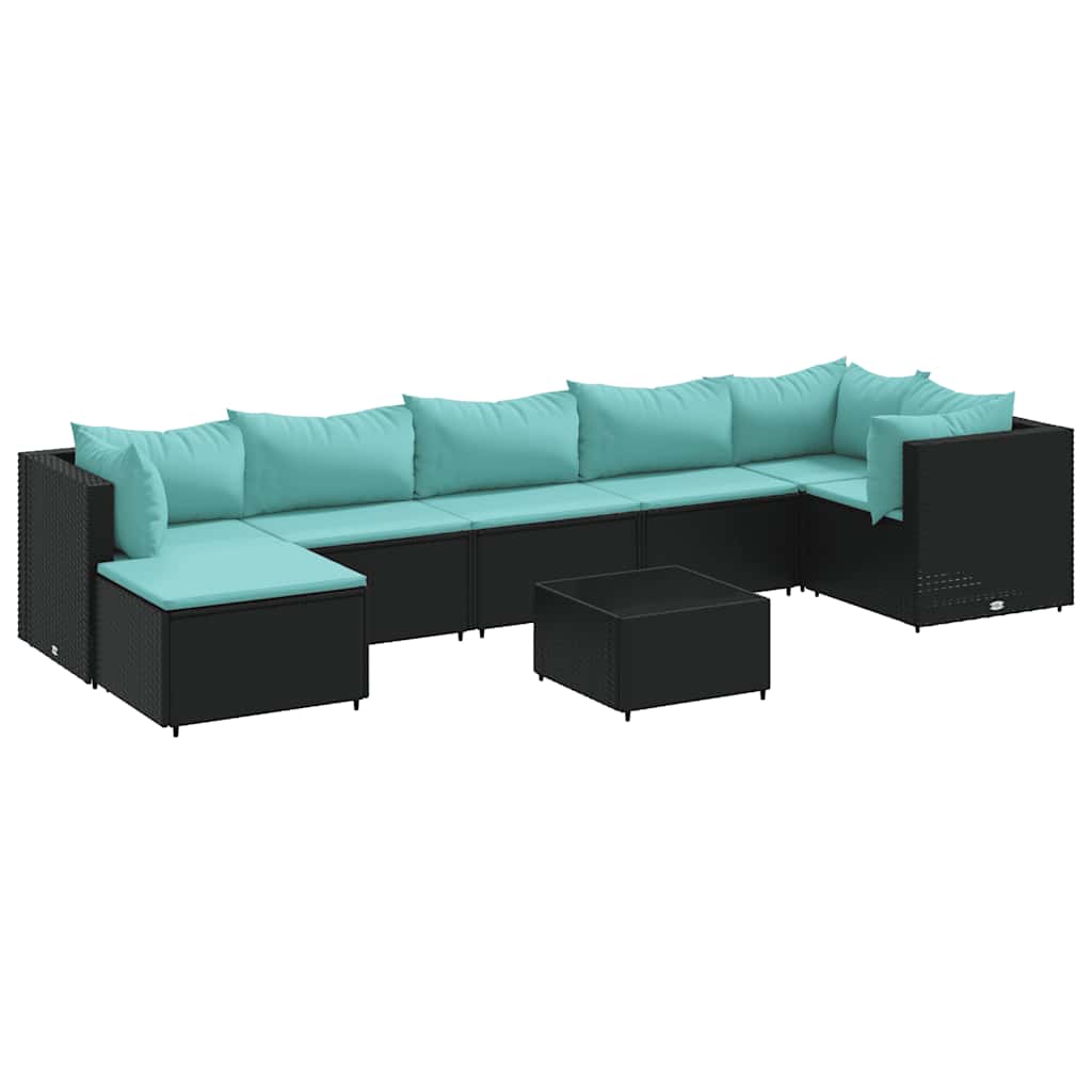 8-Delige Loungeset Met Kussens Poly Rattan