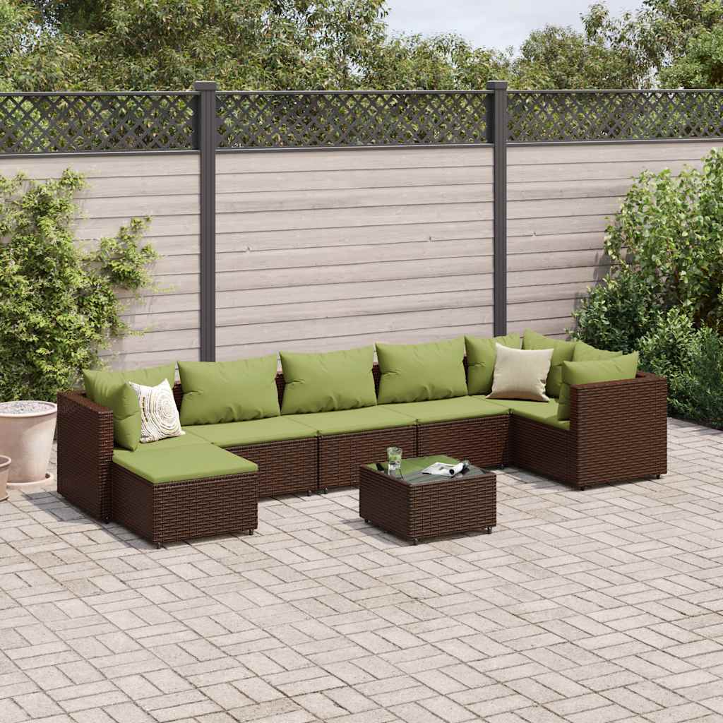 8-Delige Loungeset Met Kussens Poly Rattan