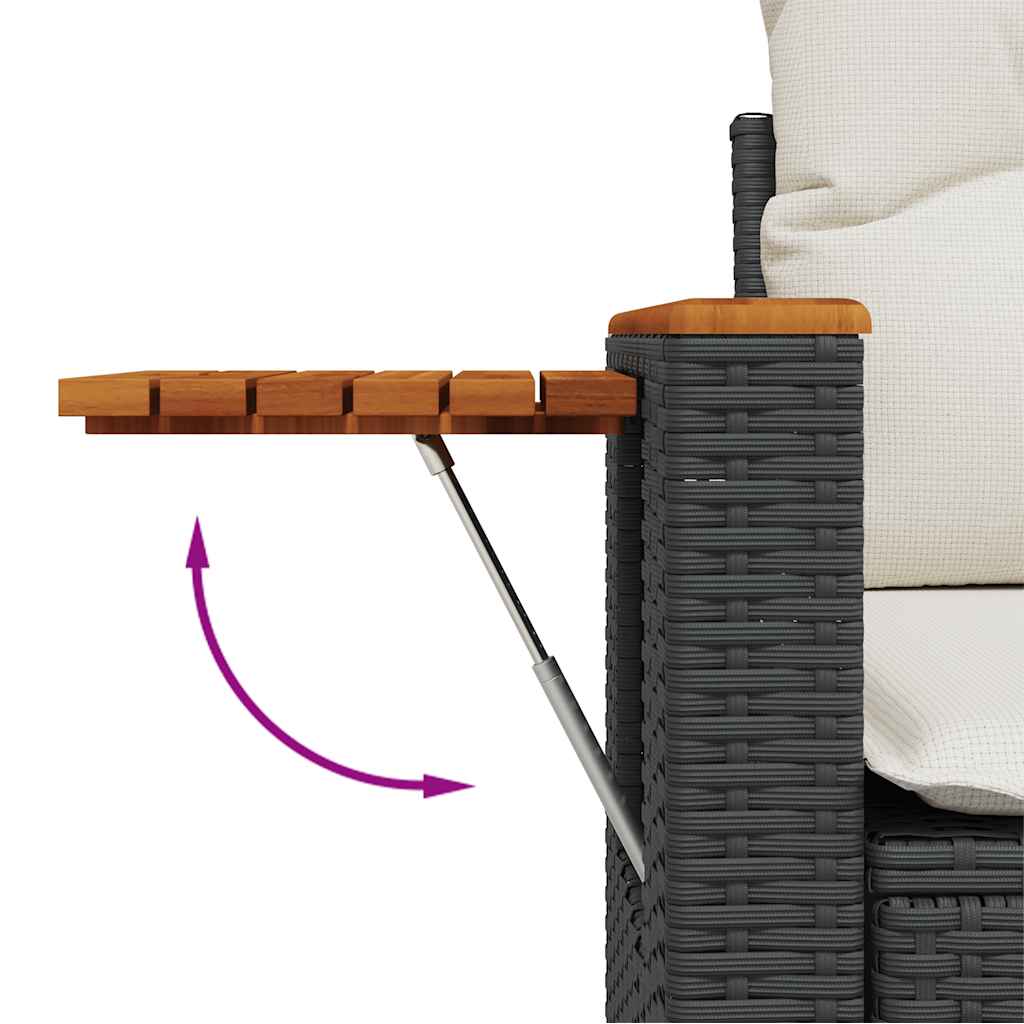 5-Delige Loungeset Met Kussens Poly Rattan Acacia