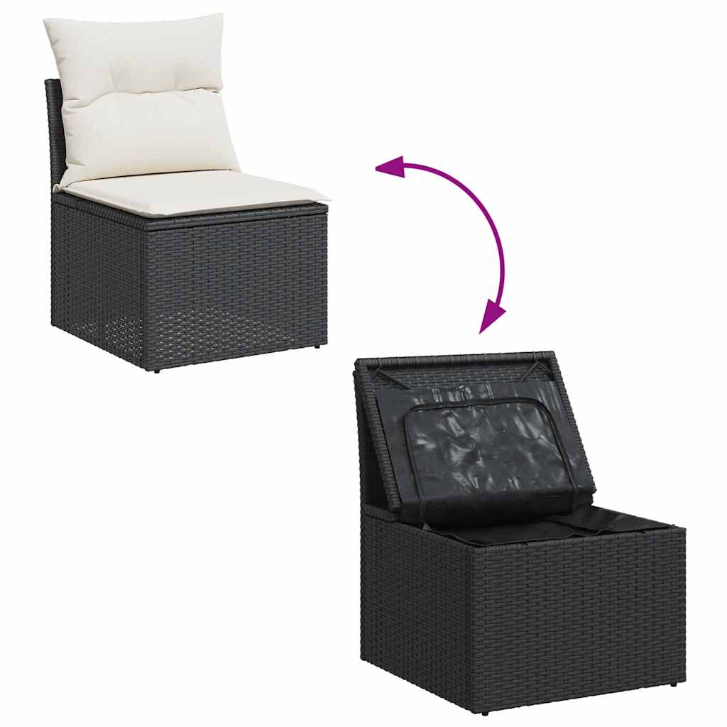 5-Delige Loungeset Met Kussens Poly Rattan Acacia