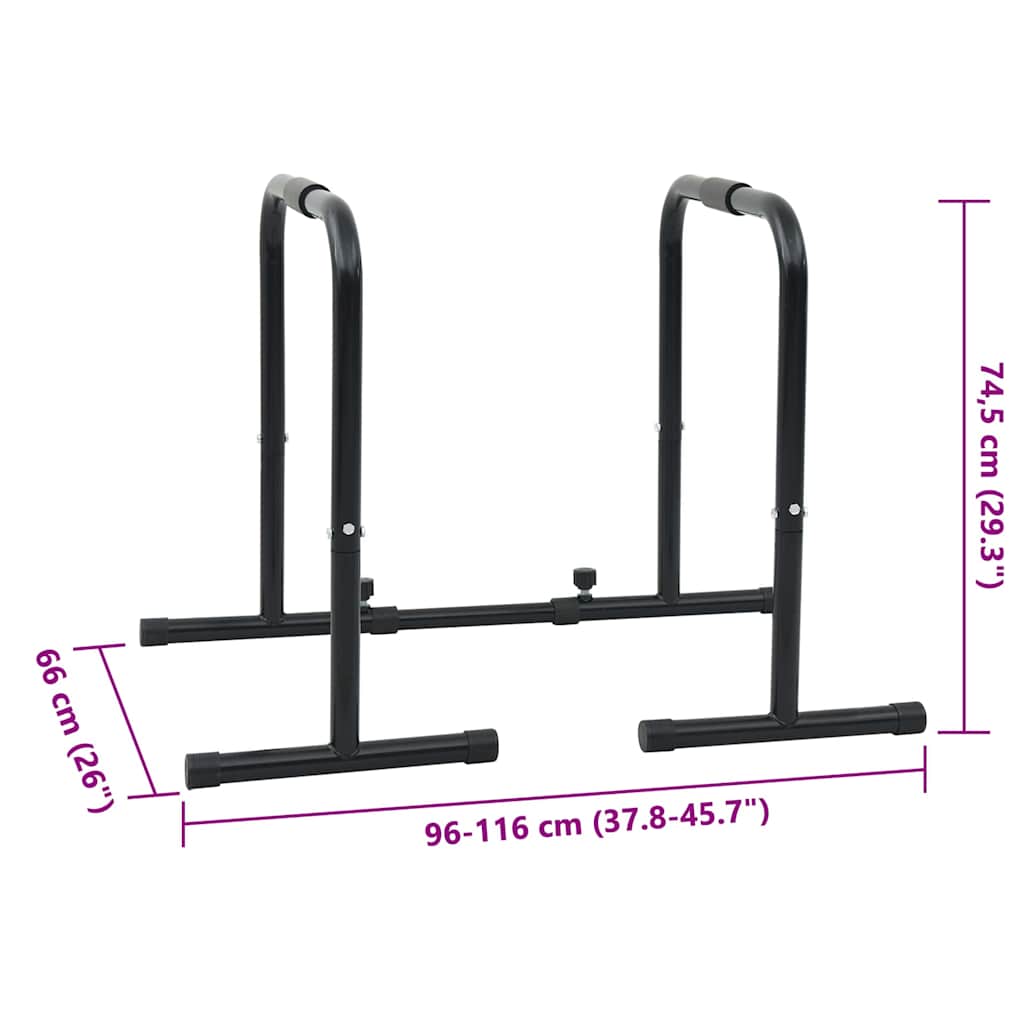 Dip Bar Zwart 116 X 66 X 74.5 Cm Poedergecoat Staal