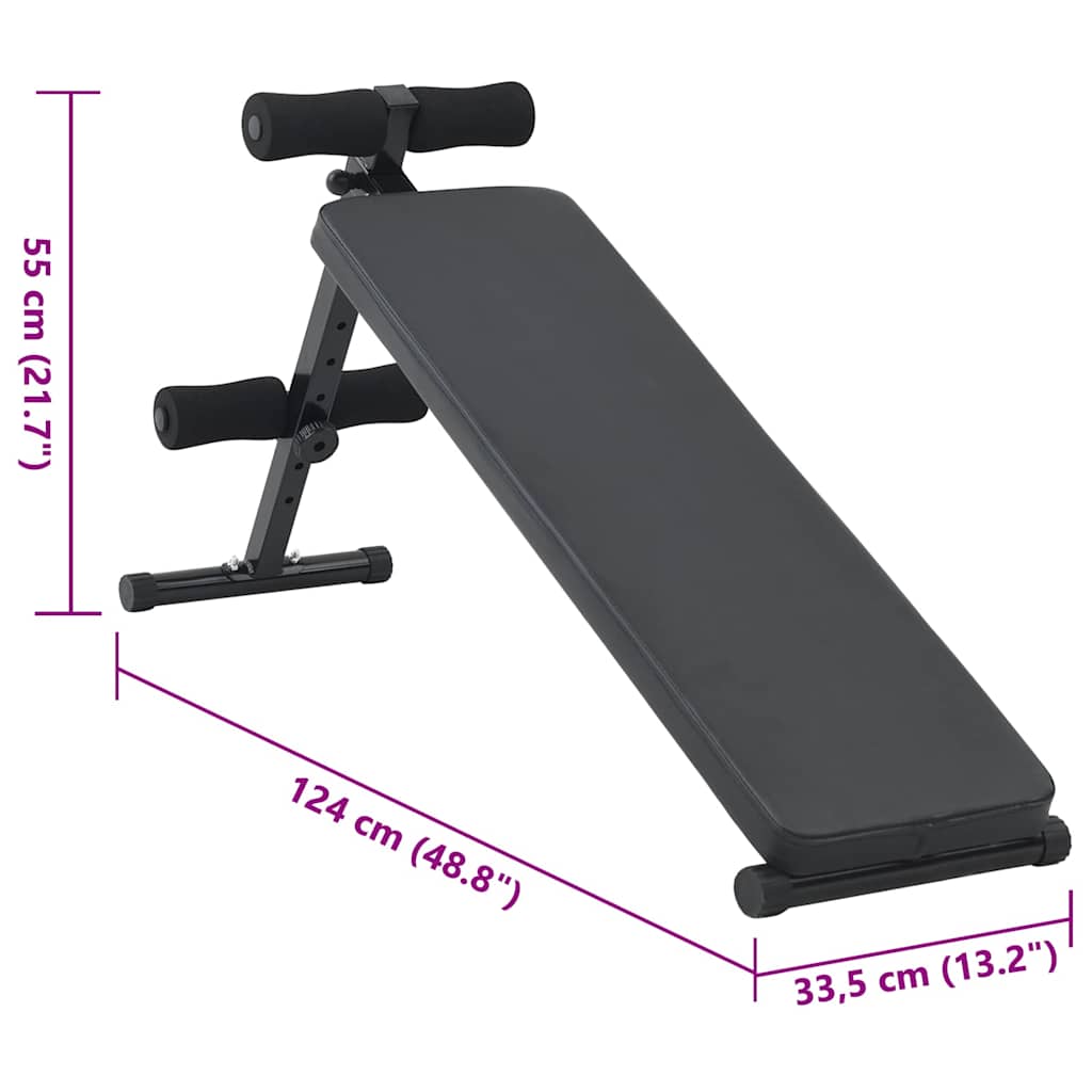 Opkrolbank Zwart 124 X 33.5 X 55 Cm Poedergecoat Staal