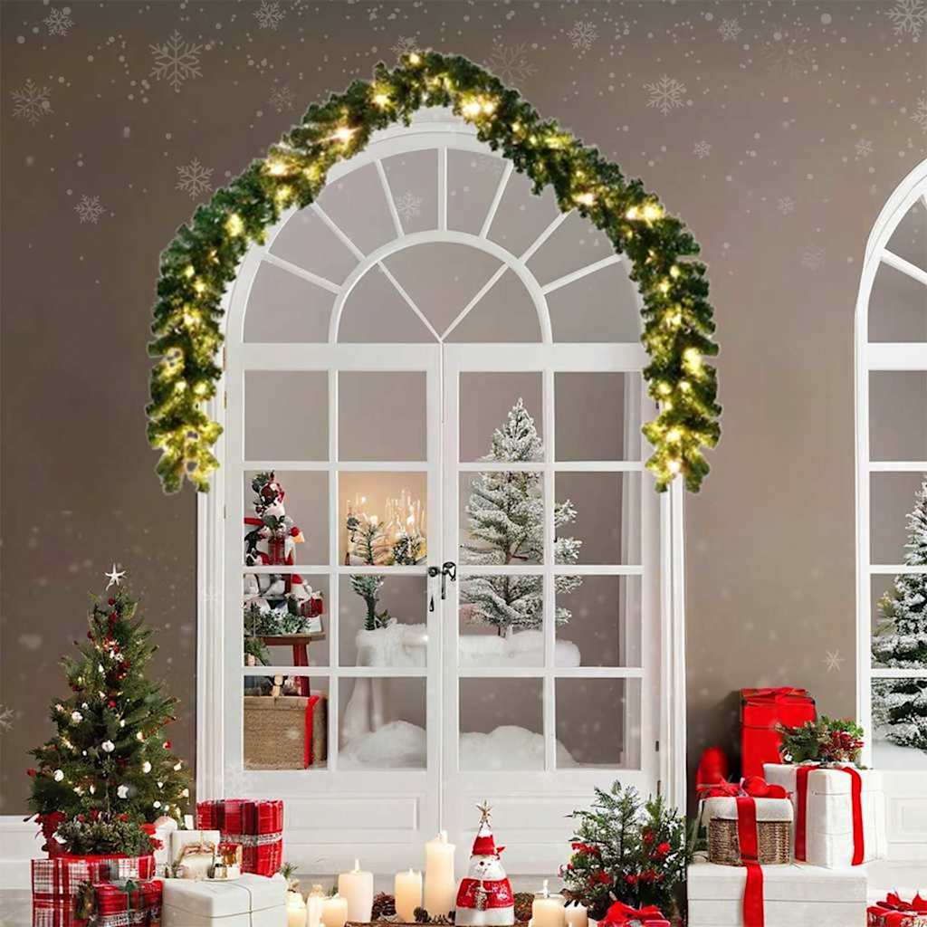 Kerstkrans Met 600 Led 2 Pcs Groen Pvc