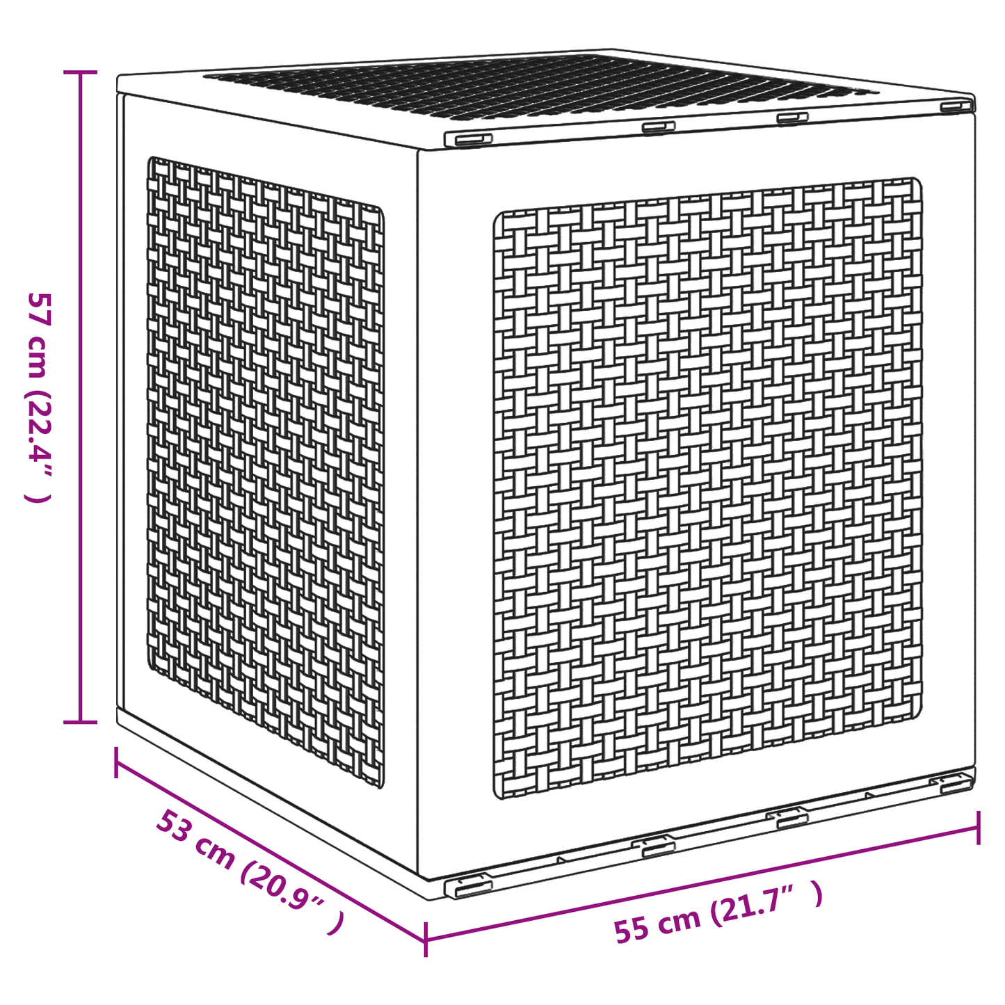 Tuinopbergbox 55X53X57 Cm Polypropeen Antraciet