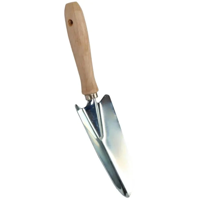 Transplanting Trowel - Wide - Galvanized Steel - Wooden Handle