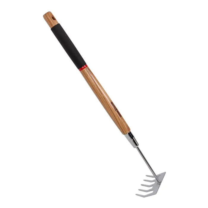 Hand Rake - Medium - Galvanized Steel - Ash Wood Handle