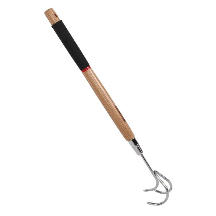Hand Cultivator - Galvanized Steel - Ash Wood Handle - Soft Grip