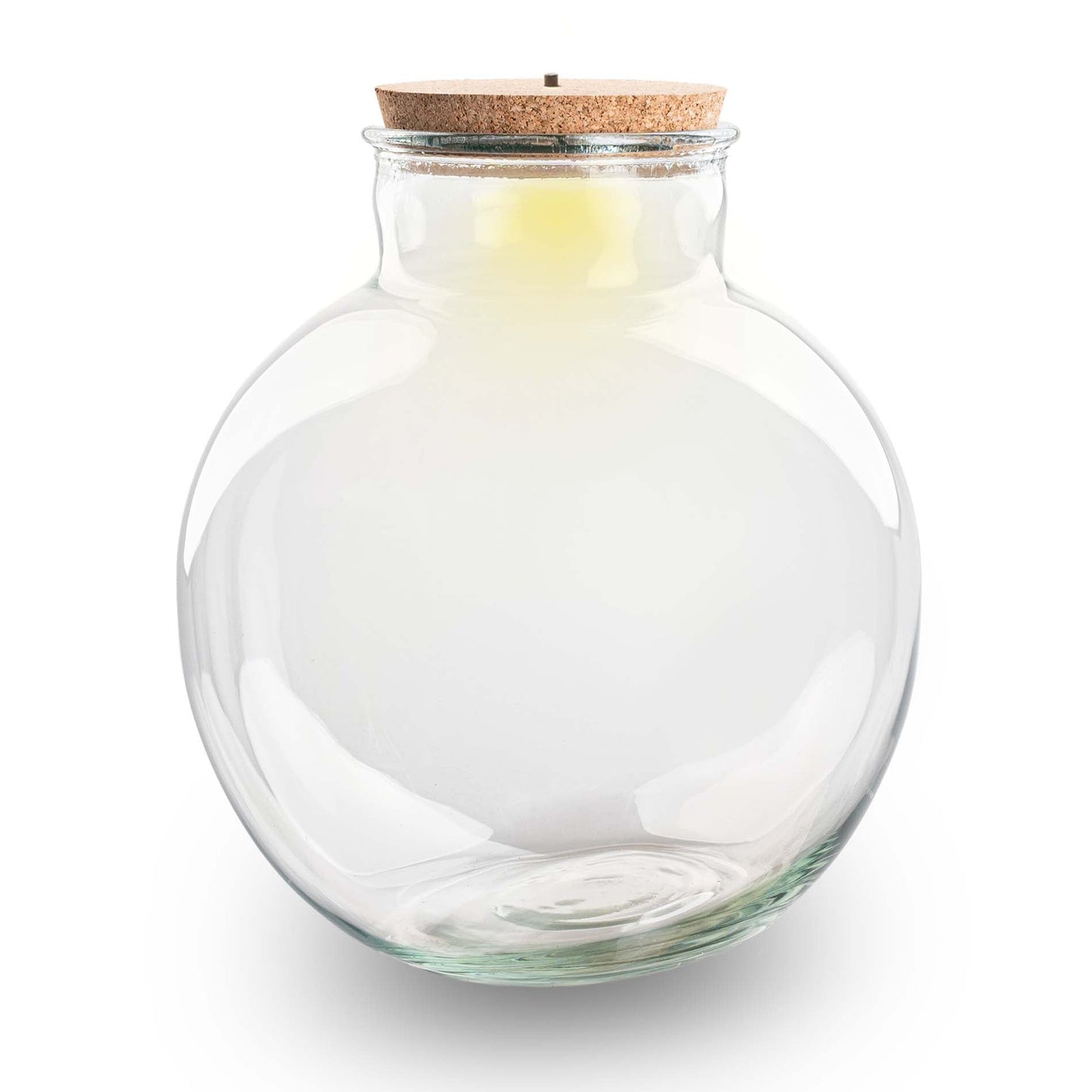 Terrarium Bottle With Light In Cork - Bolder Bob -  ↑ 30 Cm