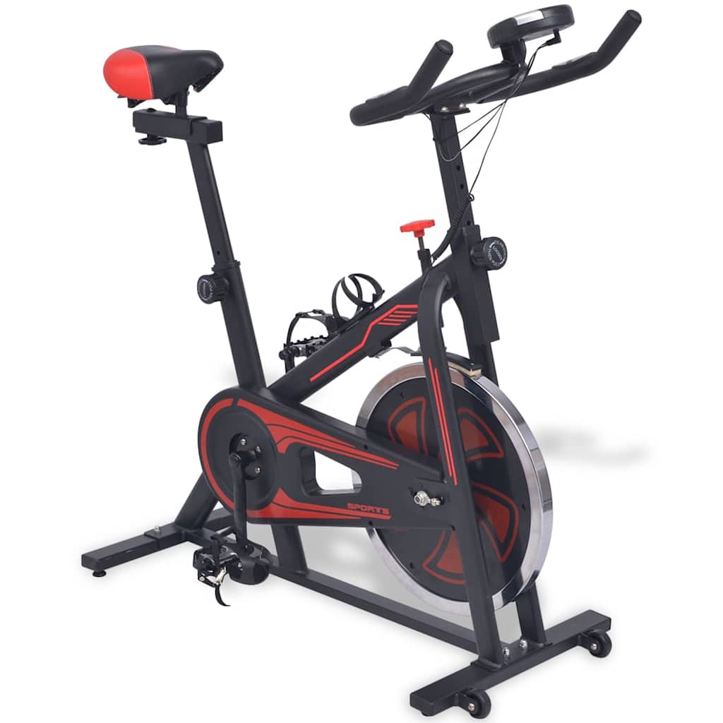 Hometrainer Met Hartslagsensoren En Rood