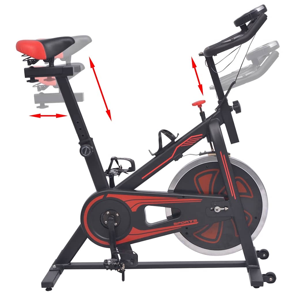 Hometrainer Met Hartslagsensoren En Rood