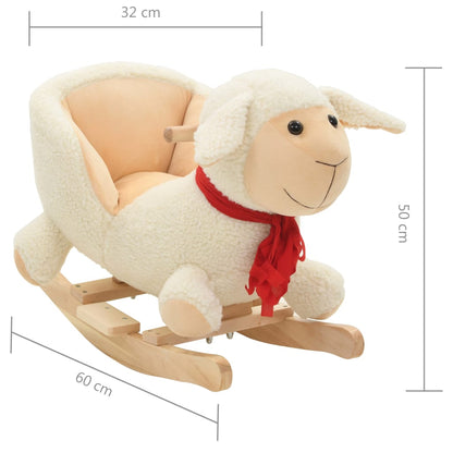 Hobbeldier Met Rugleuning 60X32X50 Cm Pluche Wit