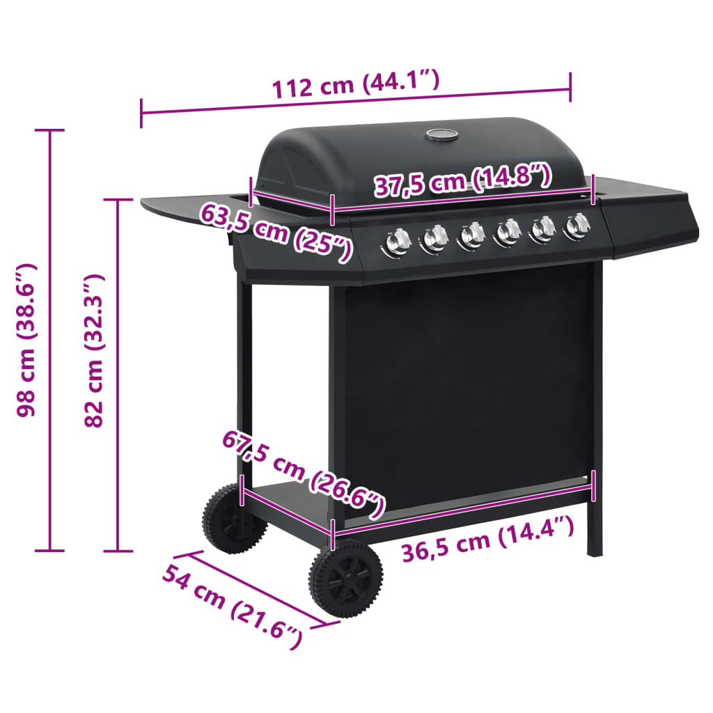 Gasbarbecue Met 6 Kookzones Staal